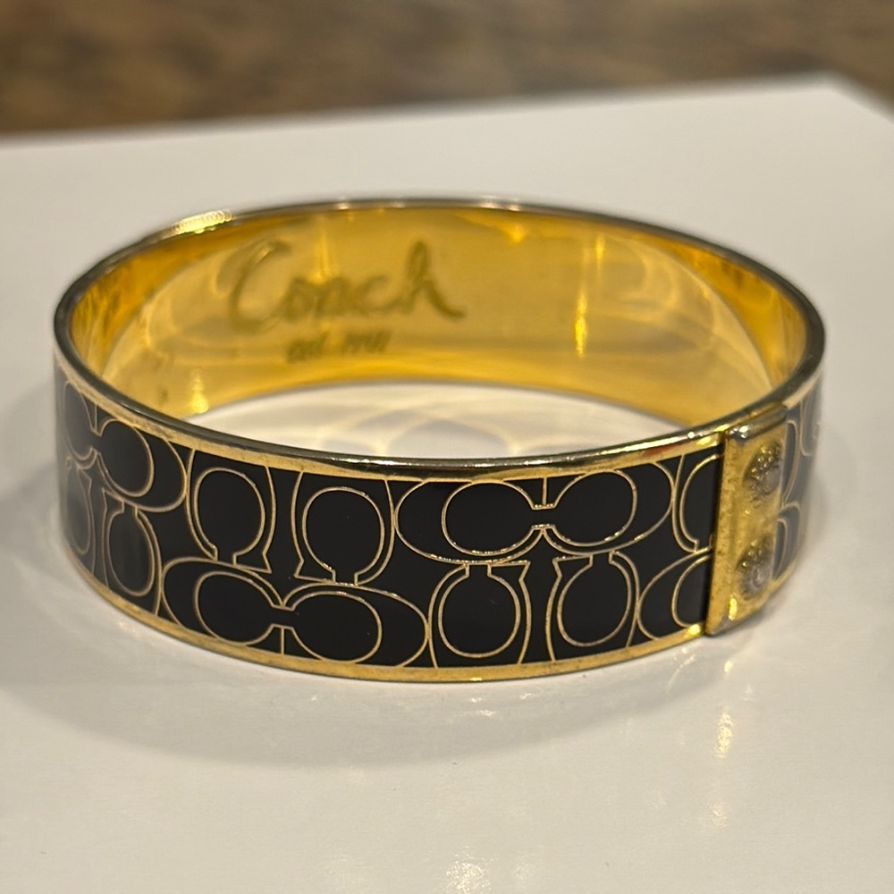 Coach Black and Gold Signature Bangle